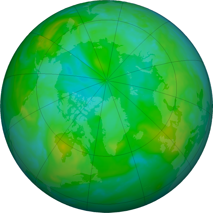 Arctic ozone map for 25 July 2023